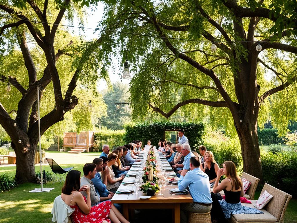 A table beneath the trees